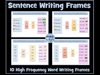 Sentence Writing  Frames