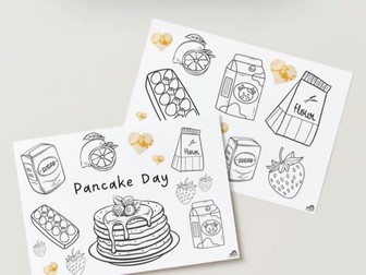 Pancake Day Colouring