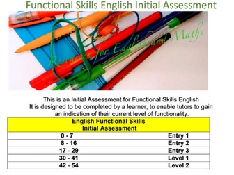 Functional Skills English Initial Assessment