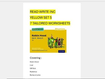 Read write inc yellow set 5 worksheets