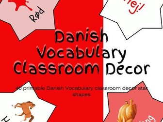 Danish Vocabulary Classroom Decoration Printable PDF