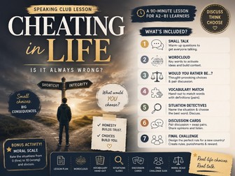 Cheating in Life|A2–B1 Adult Speaking Club Lesson