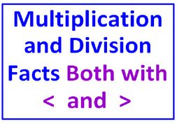 Multiplication Facts Greater Less Than PLUS Division Facts Greater Less Than (Both Sets)