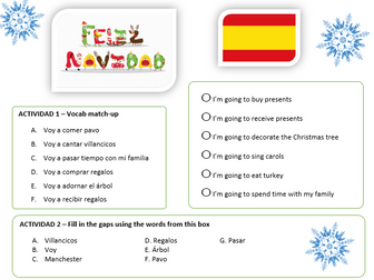 SPANISH KS3 - FELIZ NAVIDAD // CHRISTMAS WORKSHEET - FREE PPT AVAILABLE - READING