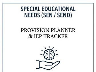 SEN SEND Provision Planner IEP Tracker Teacher Binder Printable A4