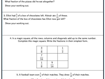 Add and Subtract Fractions Higher