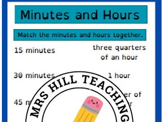 Minutes and Hours worksheet