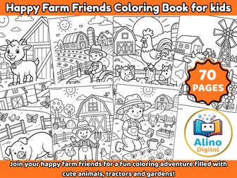 Happy Farm Friends Coloring Book for Kids