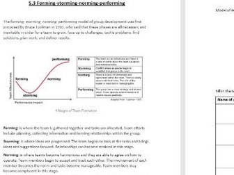 Travel and Tourism: Forming-norming-performing