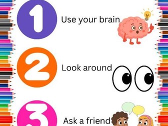 Ask 3 Before Me Classroom Display