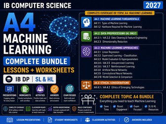 IB Computer Science 2027 – A4 Machine Learning – Complete Lesson & Worksheet Bundle