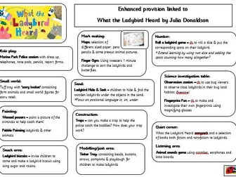 What the Ladybird Heard - EYFS enhanced provision map