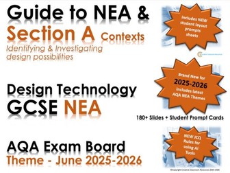 *NEW* 2025-2026 NEW CONTEXTUAL THEMES GCSE DT NEA AQA Guide to Context & Section A