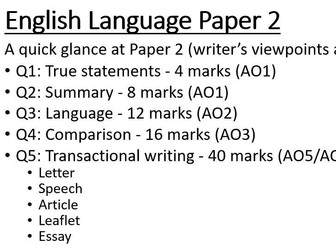 AQA English Language Paper 2 - Exemplars & WAGOLLs