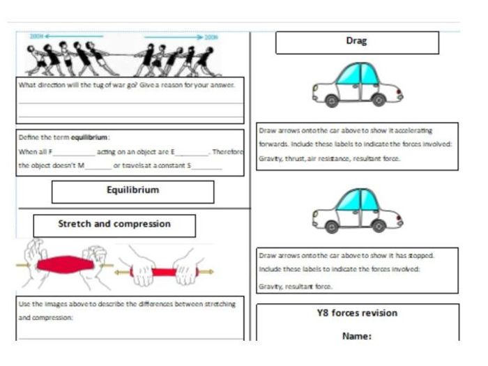 Forces KS3 Revision Mat | Teaching Resources