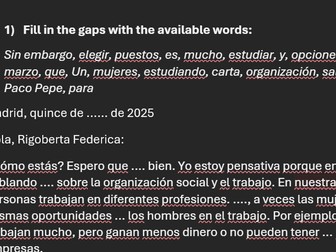 Reading or Listening practice - Organización social