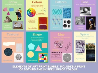 ELEMENTS OF ART PRINTS I FORMAL ELEMENTS PRINTABLES
