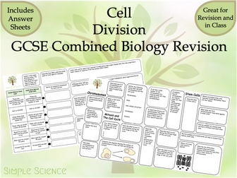 Cell Division Revision Mats - AQA Combined Biology GCSE