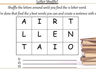 Letter Shuffle/Boggle Game for Morning work or Literacy Lesson starter HT6
