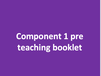 Component 1 BTEC Tech Award Performing Arts - Pre teaching student booklet