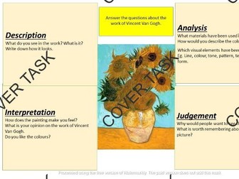 Van Gogh Annotation Task - Cover - Art and Design