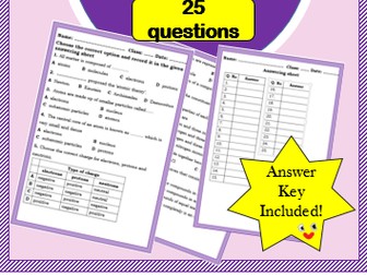 Multiple Choice Quiz on Elements, Compounds and Mixtures