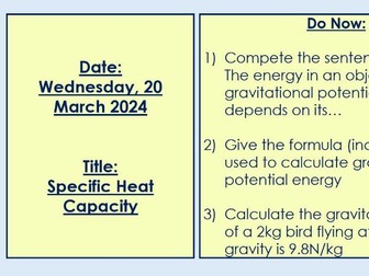 Specific Heat Capacity - Complete Lesson