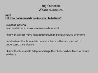 RE SMART and PPT What is Humanism? Year 6 unit - 6 lessons and resources Humanists in Britain Today