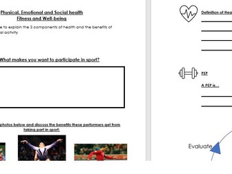 Benefits of Physical Activity Worksheet