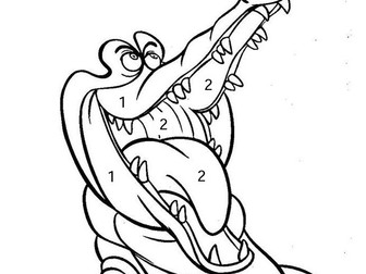 Numbers 1-3 Colour by number Peter Pan Theme