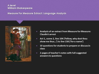 Measure For Measure Extract: Language Analysis