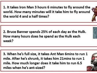 Marvel time word problems