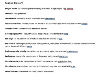 N5/H - Geography - Global - Glossaries