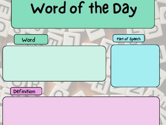Word of the Day display poster