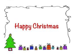 christmas card insert christmas tree design a5 2 up on a page