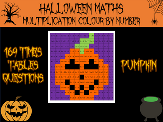 Halloween maths - multiplication colour by number