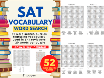 SAT Vocabulary Word Search Puzzles