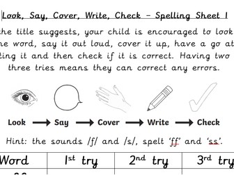 Year 1 weekly spelling pack