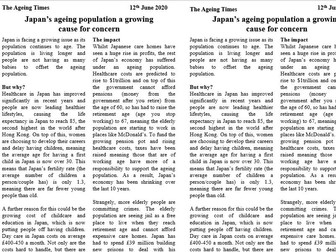 Ageing Population in Japan - Geography