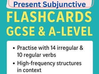 Spanish Present Subjunctive Flashcards – GCSE & A‑Level | Regular & Irregular Verbs Practice