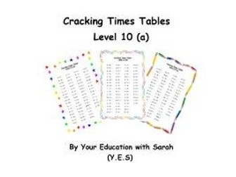 Cracking Times Tables - Level 10 (a)