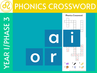 Stage 3 Phonics ai ar or Crossword