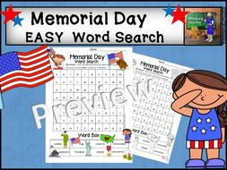 memorial day word search easy teaching resources