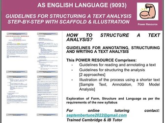 GUIDELINES FOR STRUCTURING THE TEXTUAL ANALYSIS: CAIE ENGLISH LANGUAGE (9093)