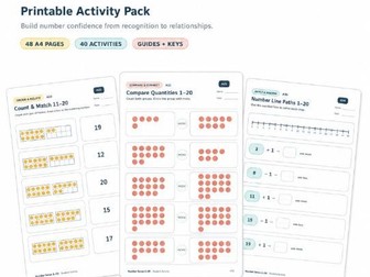 Number Sense 1–20 Worksheets & Activities