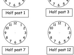 half past worksheets bundle 8 worksheets teaching resources