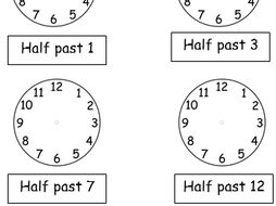 Half Past Worksheets Bundle - 8 Worksheets | Teaching Resources