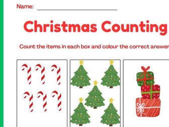 Christmas counting worksheet