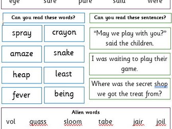 Little Wandle PSC revision homework sheets Week 1 - 5