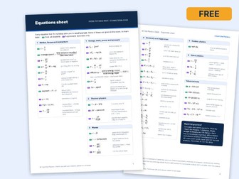 IGCSE Physics 0625 Equations Sheet (FREE)